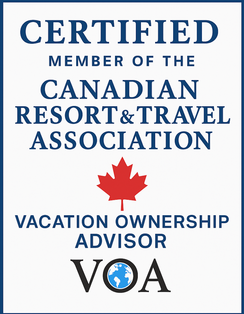Certified member badge of the Canadian Resort & Travel Association awarded to Vacation Ownership Advisor (VOA).